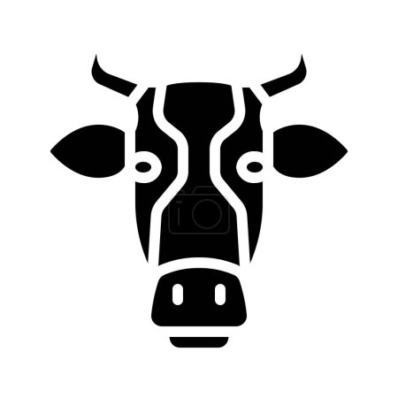 Téléchargez les illustrations : Animal ferme vache icône dans le style contour rempli - en licence libre de droit