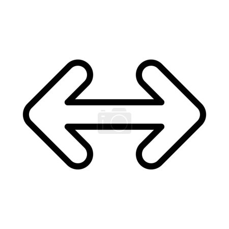 Ilustración de Icono de flecha plana de dos lados aislado sobre fondo blanco. vector. - Imagen libre de derechos