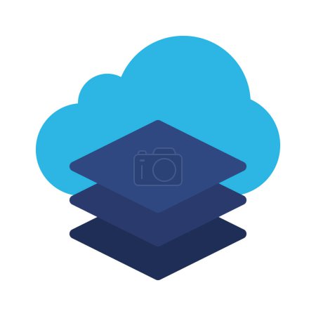 Téléchargez les illustrations : Icône Cloud Layers, Illustration vectorielle - en licence libre de droit