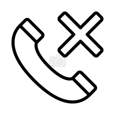 Ilustración de Icono de llamada de teléfono rechazado vector ilustración - Imagen libre de derechos