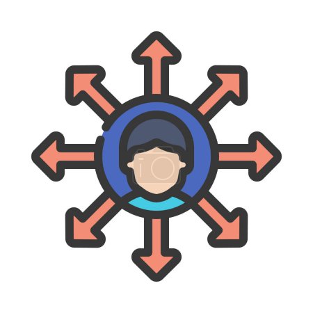 Outsource Empleados icono vector ilustración diseño