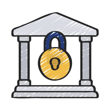 Ilustración de Banca segura icono web vector ilustración - Imagen libre de derechos