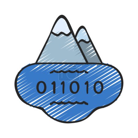 Icono del lago de datos, ilustración vectorial   