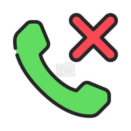 Ilustración de Icono de llamada de teléfono final ilustración vectorial - Imagen libre de derechos