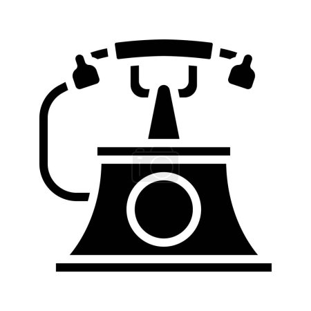 Téléphone fixe icône illustration simple
