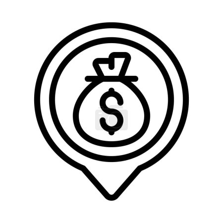 Téléchargez les illustrations : Illustration vectorielle de l'icône de l'argent, signe dollar - en licence libre de droit