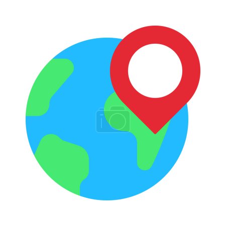 Téléchargez les illustrations : Simple icône de broche de localisation mondiale, illustration vectorielle - en licence libre de droit