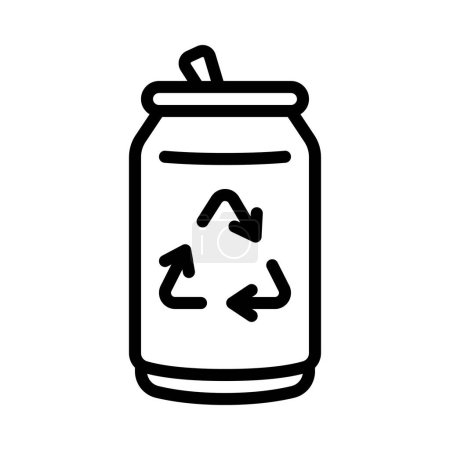 Téléchargez les illustrations : Illustration vectorielle icône boîte en métal recyclé - en licence libre de droit