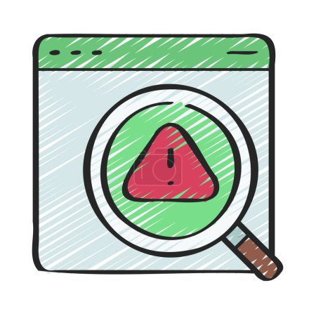 Illustration for Search Website Errors Icon, Vector Illustration - Royalty Free Image