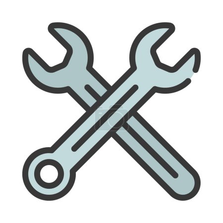 Ilustración de Icono de herramientas Spanner, estilo plano - Imagen libre de derechos