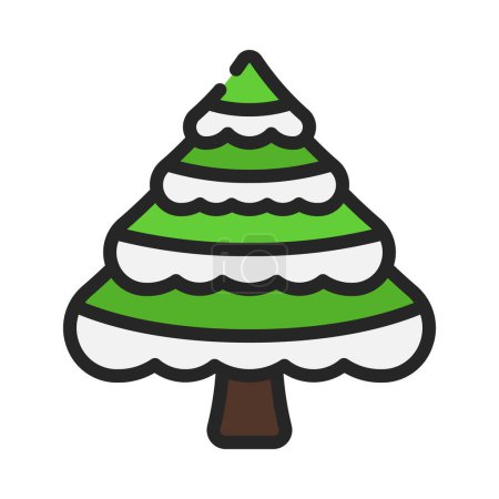 Ilustración de Árbol de Navidad icono web vector ilustración - Imagen libre de derechos