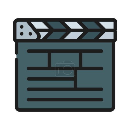 Ilustración de Película clapper icono, vector de ilustración - Imagen libre de derechos