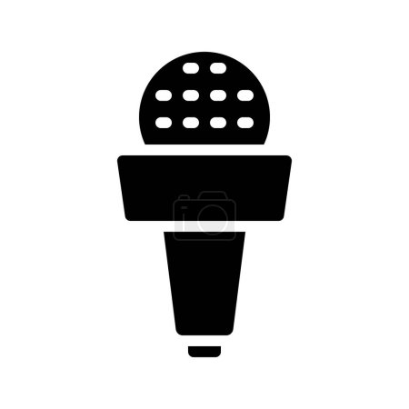Téléchargez les illustrations : Icône microphone vecteur illustration fond - en licence libre de droit