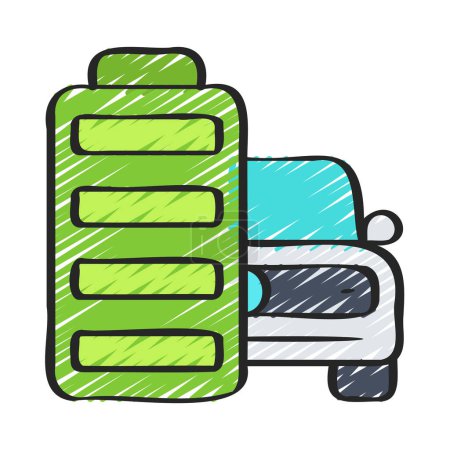 Illustration for Car Full Battery web icon vector illustration - Royalty Free Image