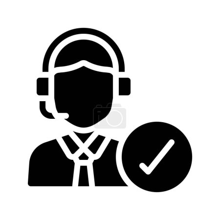 Illustration for Customer support icon, line design - Royalty Free Image