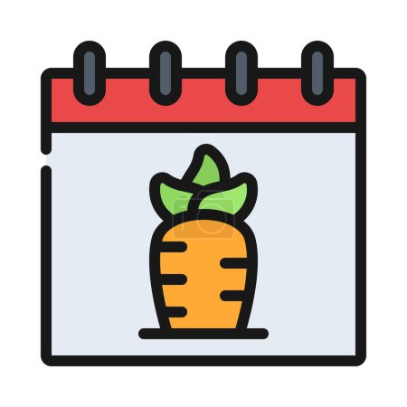 Illustration for Vegetarian Day Calendar icon, vector illustration - Royalty Free Image