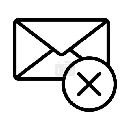 Illustration for Rejected Email, Isolated Icon On White Background - Royalty Free Image