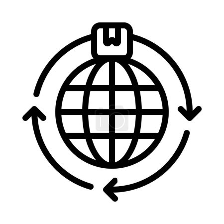 Ilustración de Nave usando el icono de Internet, ilustración del vector - Imagen libre de derechos
