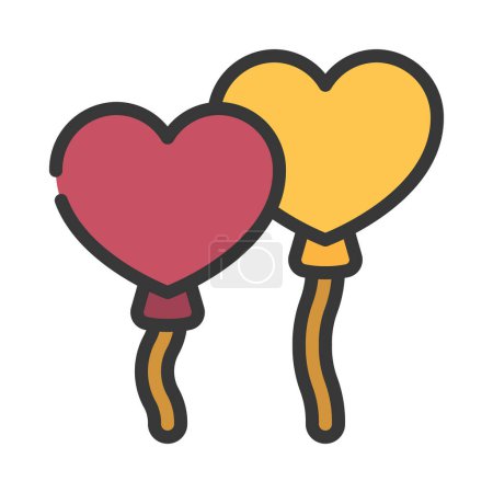 Illustration for Hearts balloons icons vector illustration - Royalty Free Image