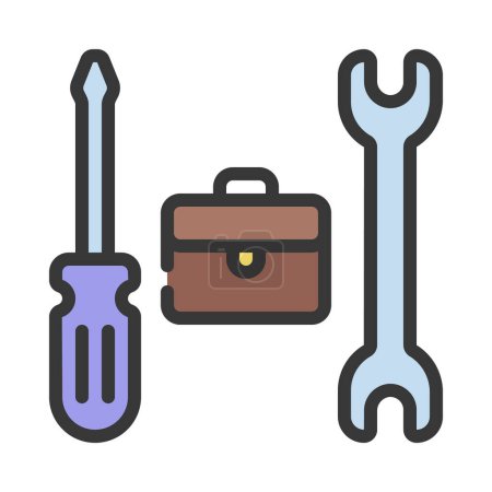 Téléchargez les illustrations : Business Tools illustration vectorielle d'icône web - en licence libre de droit