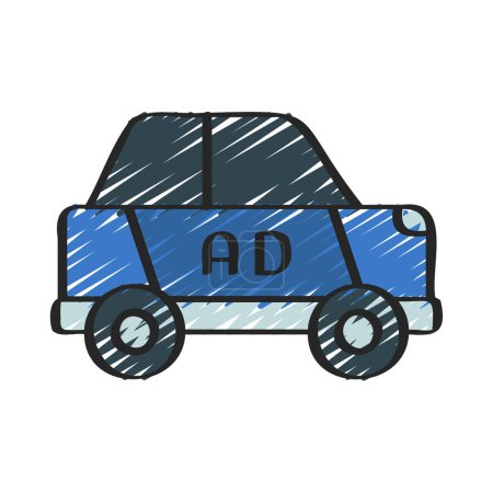 Téléchargez les illustrations : Icône de voiture, illustration vectorielle design simple - en licence libre de droit