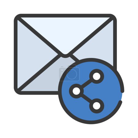 Ilustración de Compartir icono de correo electrónico, vector de ilustración - Imagen libre de derechos