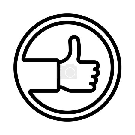 Téléchargez les illustrations : Thumbs Up icône de cercle connecté, illustration vectorielle - en licence libre de droit