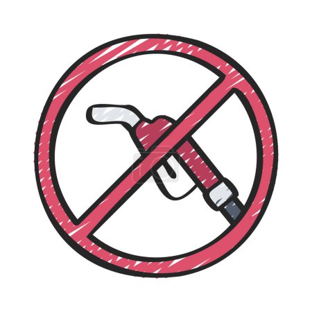 Illustration for No Fuel Pump web icon vector illustration - Royalty Free Image