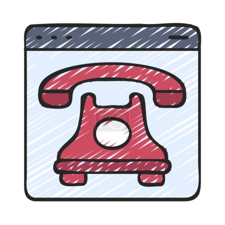 Illustration for Contact Phone icon vector illustration - Royalty Free Image