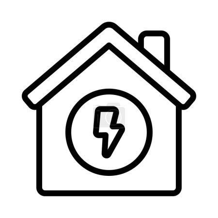 Ilustración de Inicio Icono de electricidad, ilustración vectorial - Imagen libre de derechos