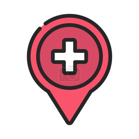 Illustration for Hospital location icon vector illustration - Royalty Free Image