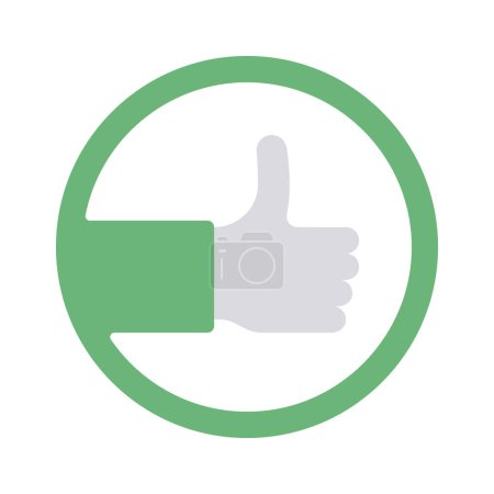 Téléchargez les illustrations : Thumbs Up icône de cercle connecté, illustration vectorielle - en licence libre de droit