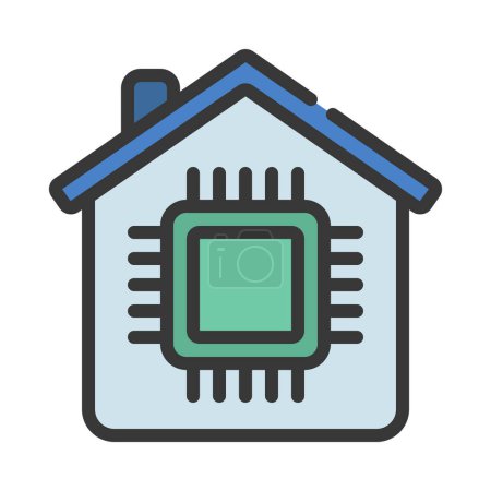 Illustration for Home CPU icon, processor icon, vector illustration - Royalty Free Image