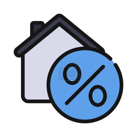 Illustration for Property Market Interest Rate icon, vector illustration - Royalty Free Image