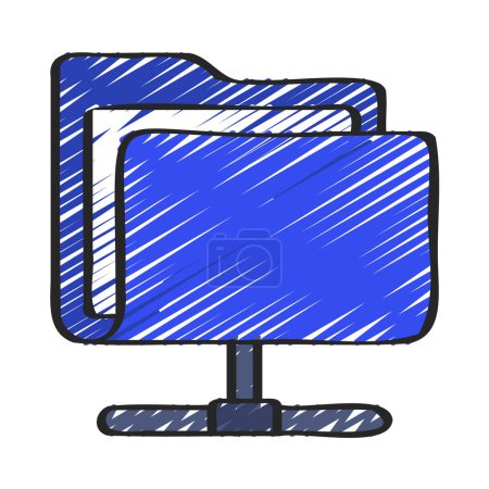 Illustration for Folder Network vector illustration, icon element background - Royalty Free Image