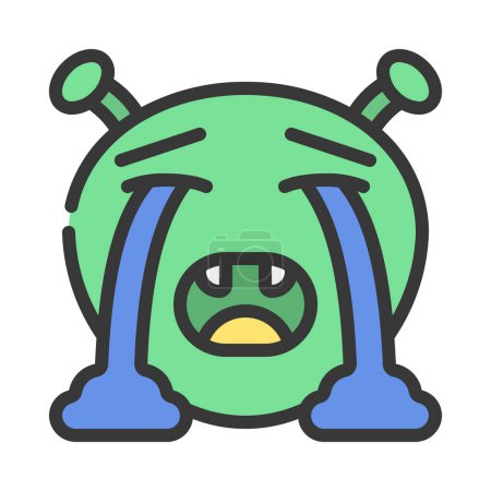 Illustration for Crying emoji icon vector illustration - Royalty Free Image