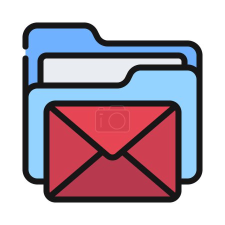 Téléchargez les illustrations : Icône Dossier Mail, illustration vectorielle - en licence libre de droit