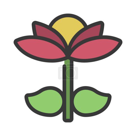 Téléchargez les illustrations : Icône de fleur, illustration vectorielle sur fond de wite - en licence libre de droit