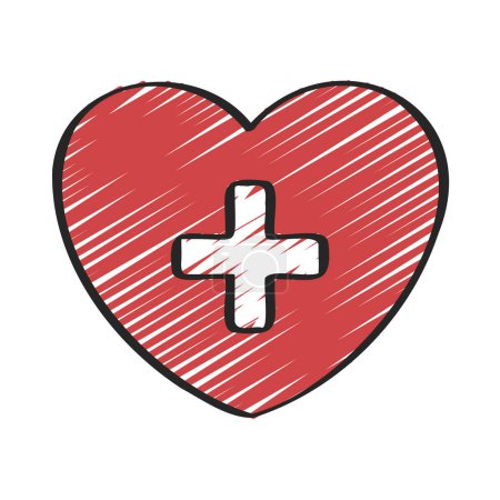 Illustration for Heart with cross medical symbol icon - Royalty Free Image