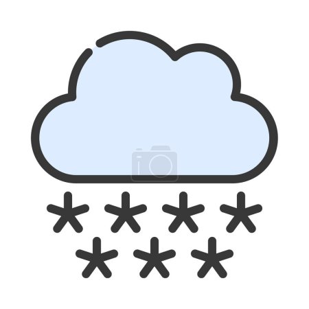 Ilustración de Icono de nube nevada, ilustración vectorial - Imagen libre de derechos