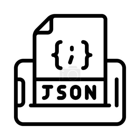 Ilustración de JSON File Icono móvil, ilustración vectorial - Imagen libre de derechos