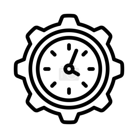 Téléchargez les illustrations : Icône de gestion du temps sur fond blanc - en licence libre de droit