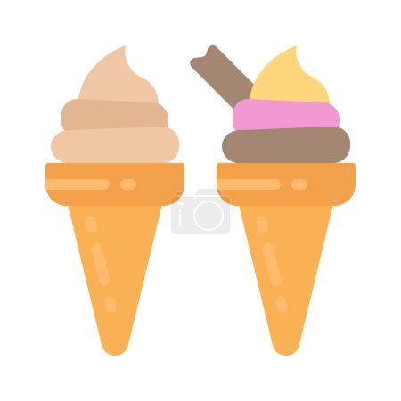 Téléchargez les illustrations : Illustration vectorielle de l'icône web Ice Cream Cone - en licence libre de droit