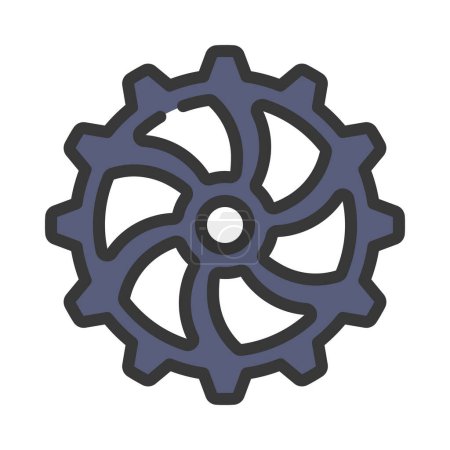 Ilustración de Icono de rueda de engranaje. esquema icono de engranaje icono vectorial para el diseño web aislado sobre fondo blanco - Imagen libre de derechos