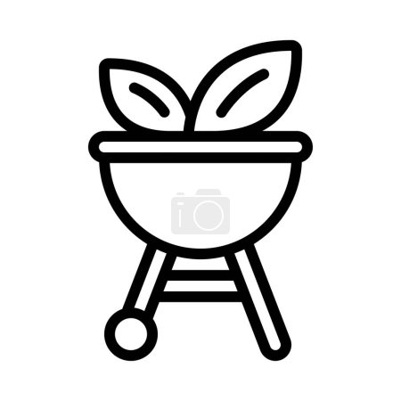 Téléchargez les illustrations : Barbecue végétarien Grill illustration vectorielle icône web - en licence libre de droit