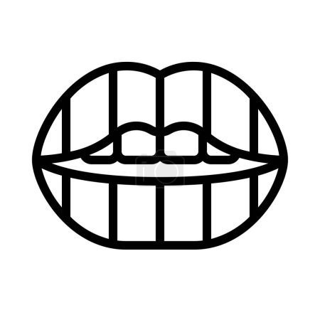 Ilustración de Icono de labios femeninos. ilustración vectorial. - Imagen libre de derechos
