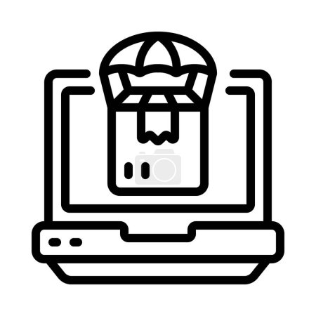 Ilustración de Icono de envío de gota basado en computadora portátil, ilustración vectorial - Imagen libre de derechos