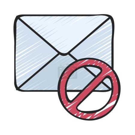 Illustration for No Email, Isolated Icon On White Background - Royalty Free Image