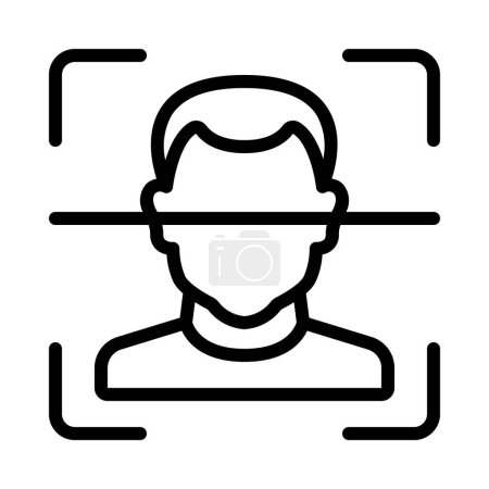 Téléchargez les illustrations : Reconnaissance faciale illustration vectorielle de l'icône web - en licence libre de droit