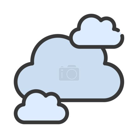 Ilustración de Icono de tres nubes, ilustración vectorial - Imagen libre de derechos